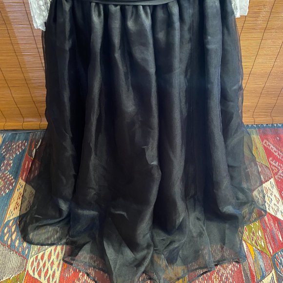 Vintage Black & White Lace Gown Size 10 Please note measurements - Picture 4 of 6